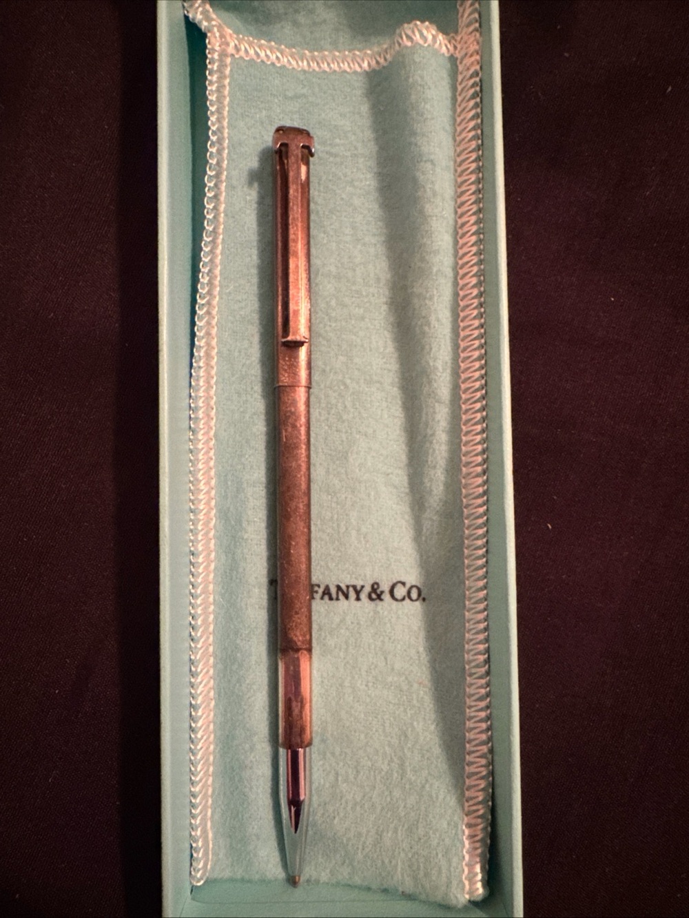 Tiffany&co Square Sterling Silver Tclip Pen